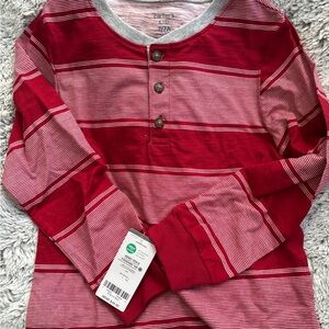 Carter's Red and White Striped Long Sleeve Tee